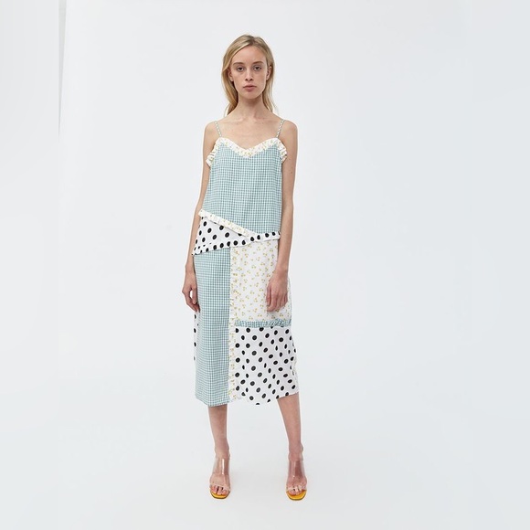 English Factory Mixed Print Slip Dress size Small - Picture 1 of 8